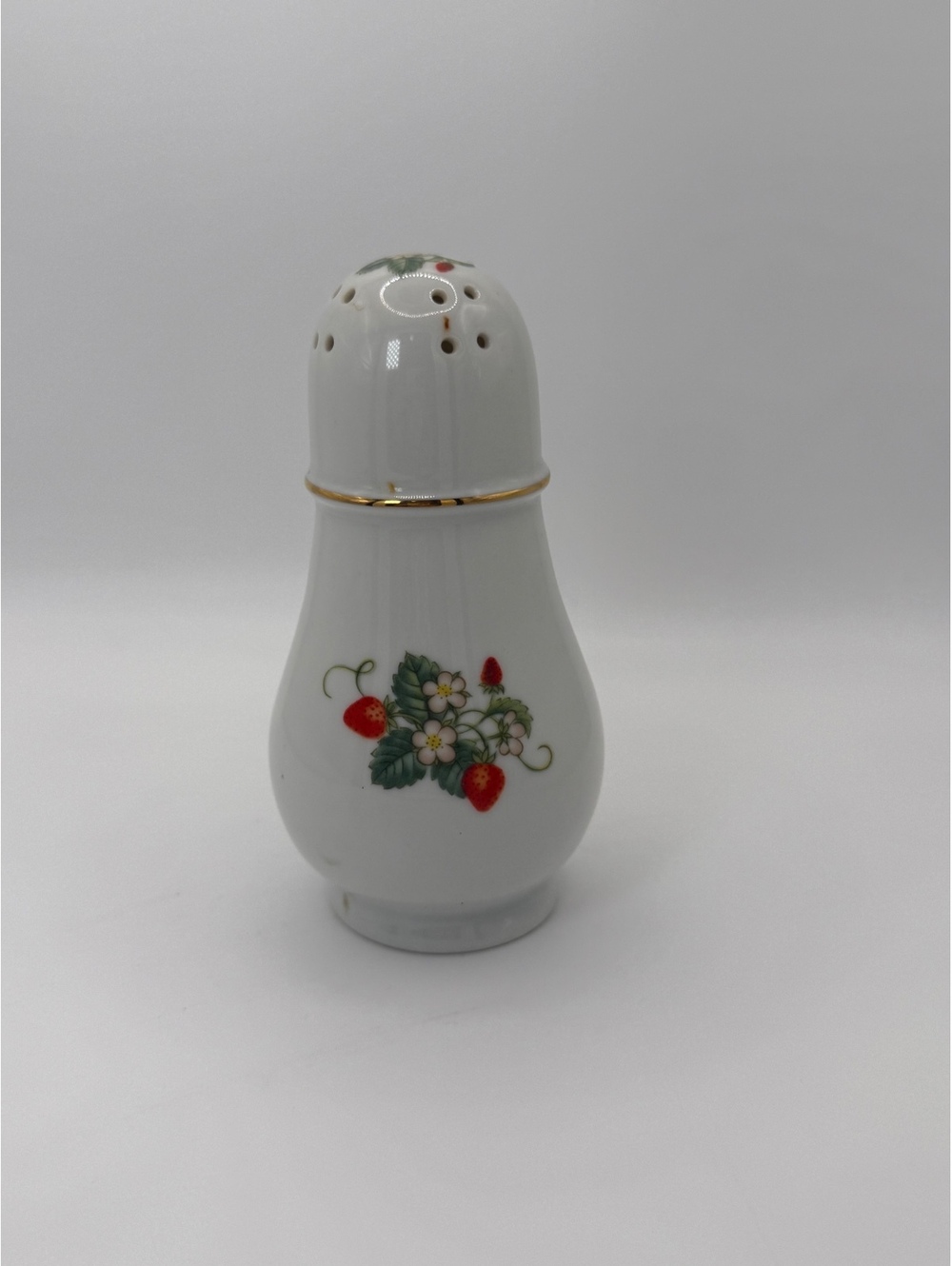 Vintage White Ceramic Floral Salt Pepper Shaker Single Replacement Kitchen Avon